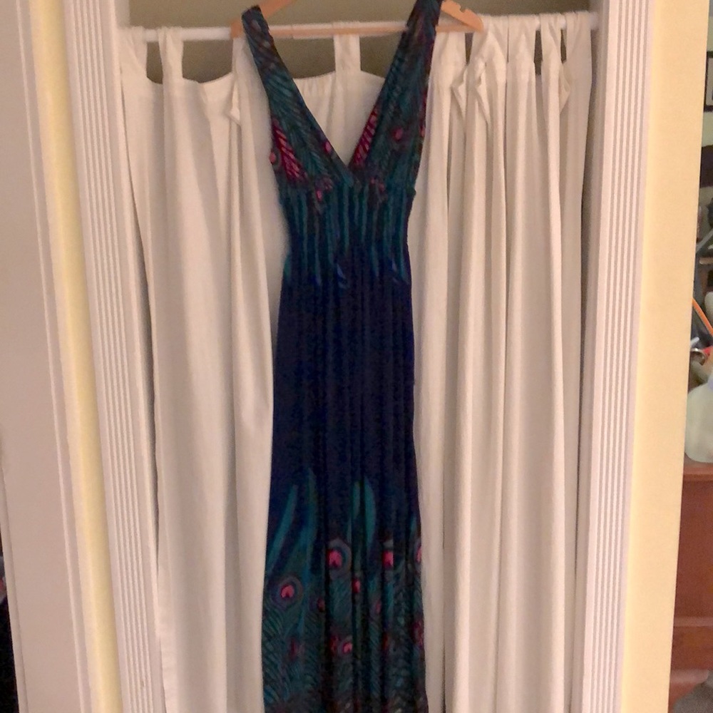 Maxi peacock inspired dress